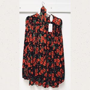 The Vampire’s Wife Rose Print Velvet Dress